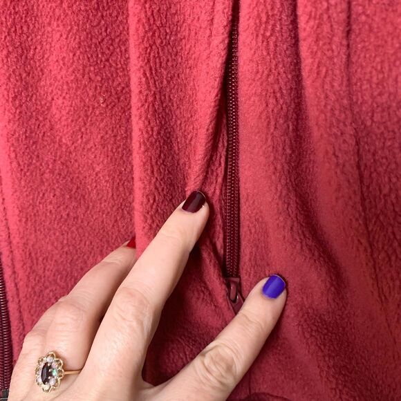 Columbia dark red Benton Springs Full Zip Fleece Jacket Cranberry Women's Medium - Picture 9 of 9